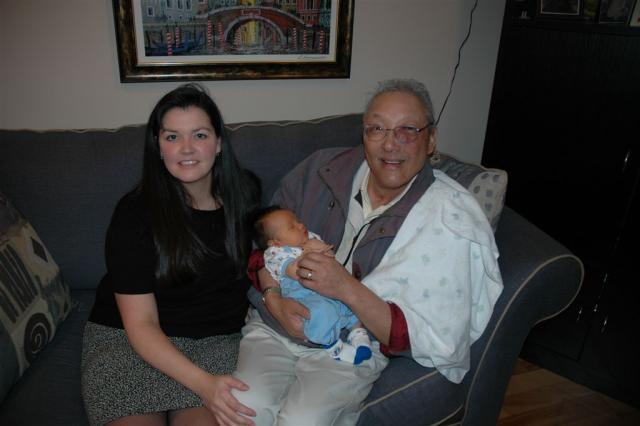 First time meeting his new grandson!