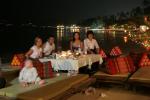 Dinner on the beach outside our bungalow