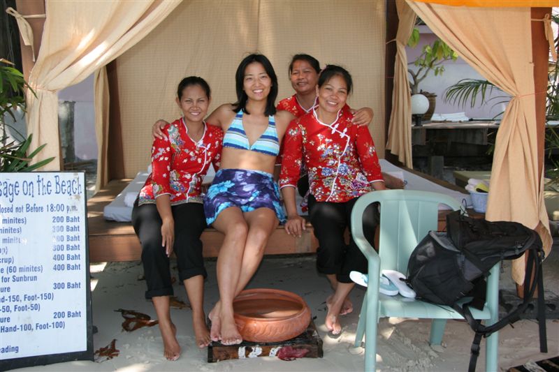 Massage ladies on beach