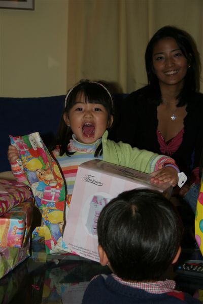 A gift opening frenzy