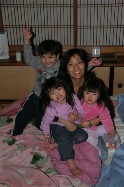 Our bedroom was a traditional tatami room with futons