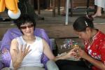 Mom gets a manicure