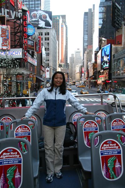 Take a seat - any seat. Atop the double decker greyline tour bus