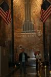 Lobby of Empire State building - lots of gold lamme and art deco