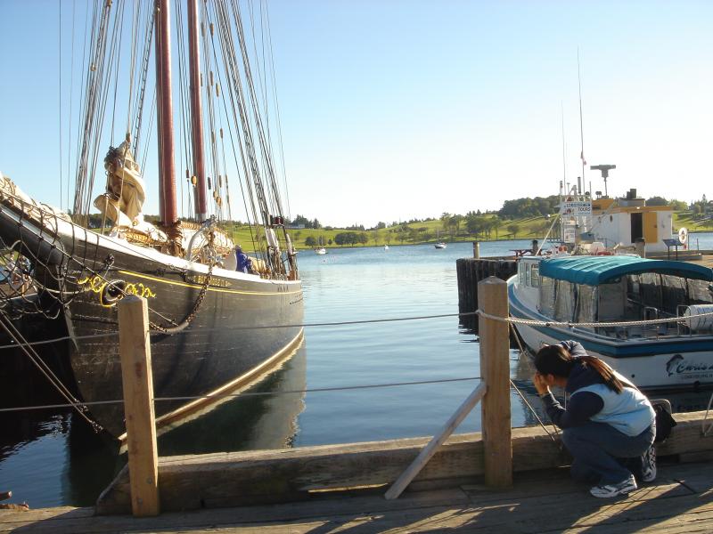 Jen taking photo number 101 of the ship!
