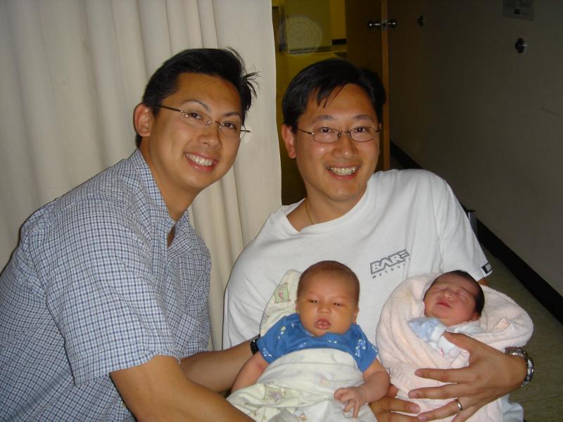Lee brothers with their new baby daughters!