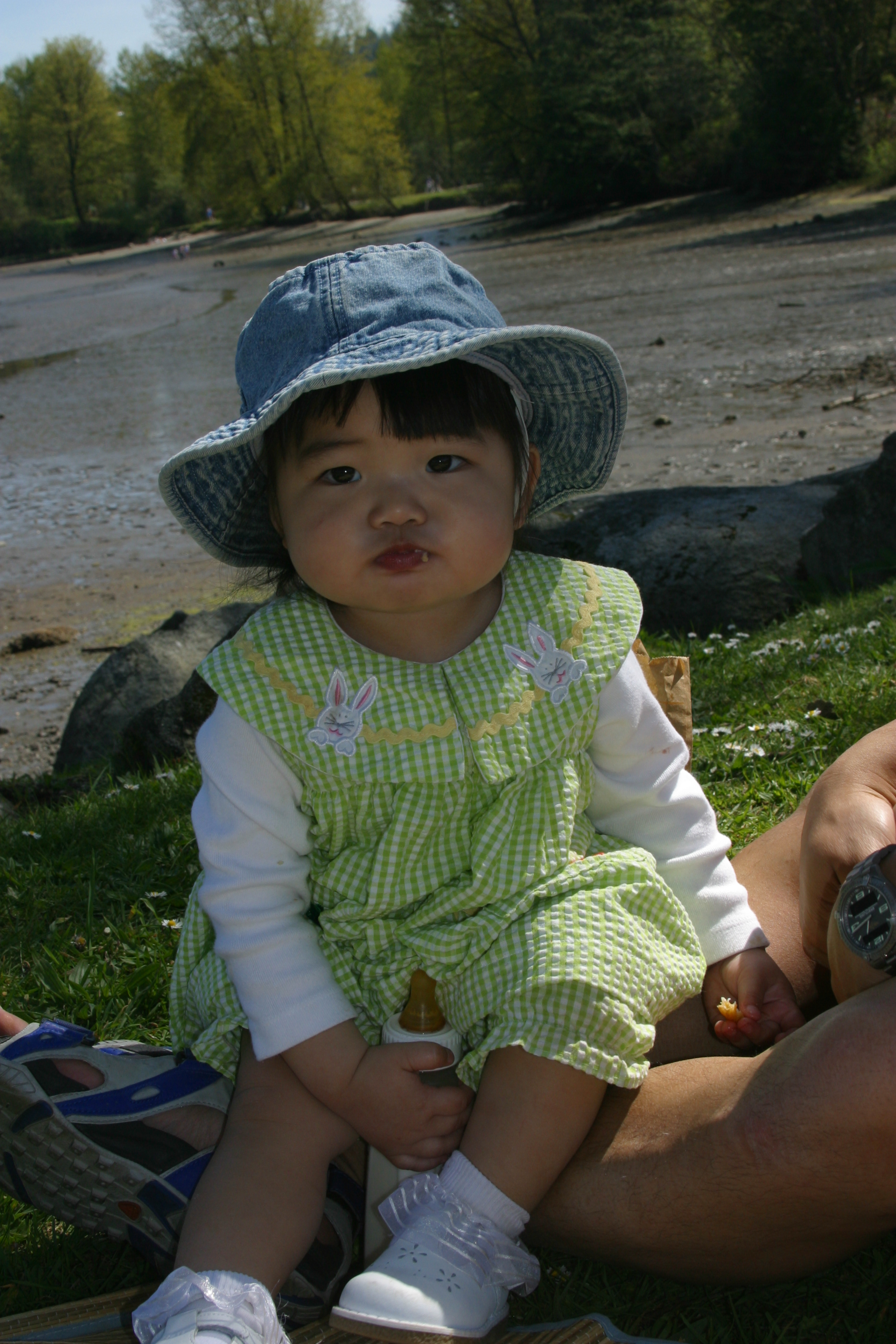 Kiana wearing Cameron's hat