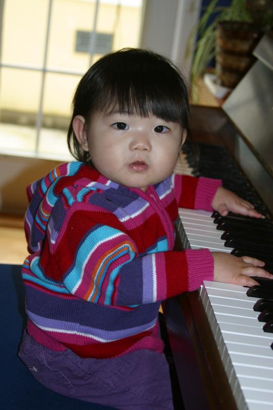 One day, I'll play piano like Mommy