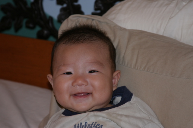First smiles for Kobe!