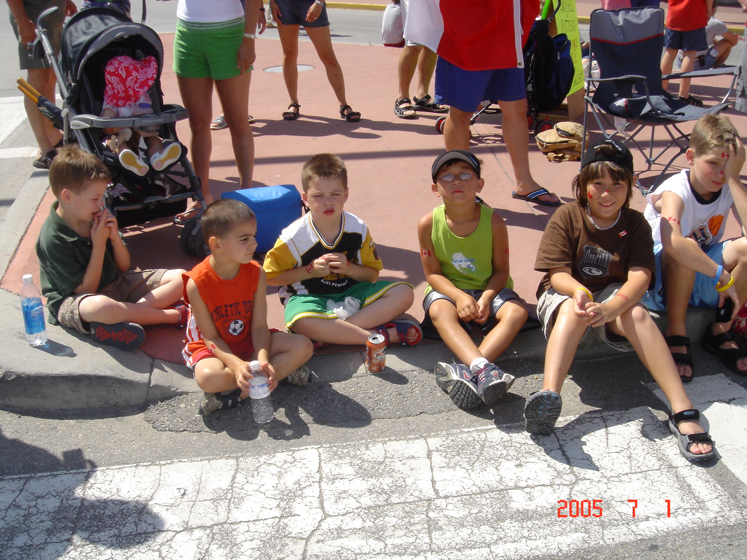 Waiting for the parade to start...