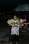 Cameron's idol - Taro with his super duper soaker!