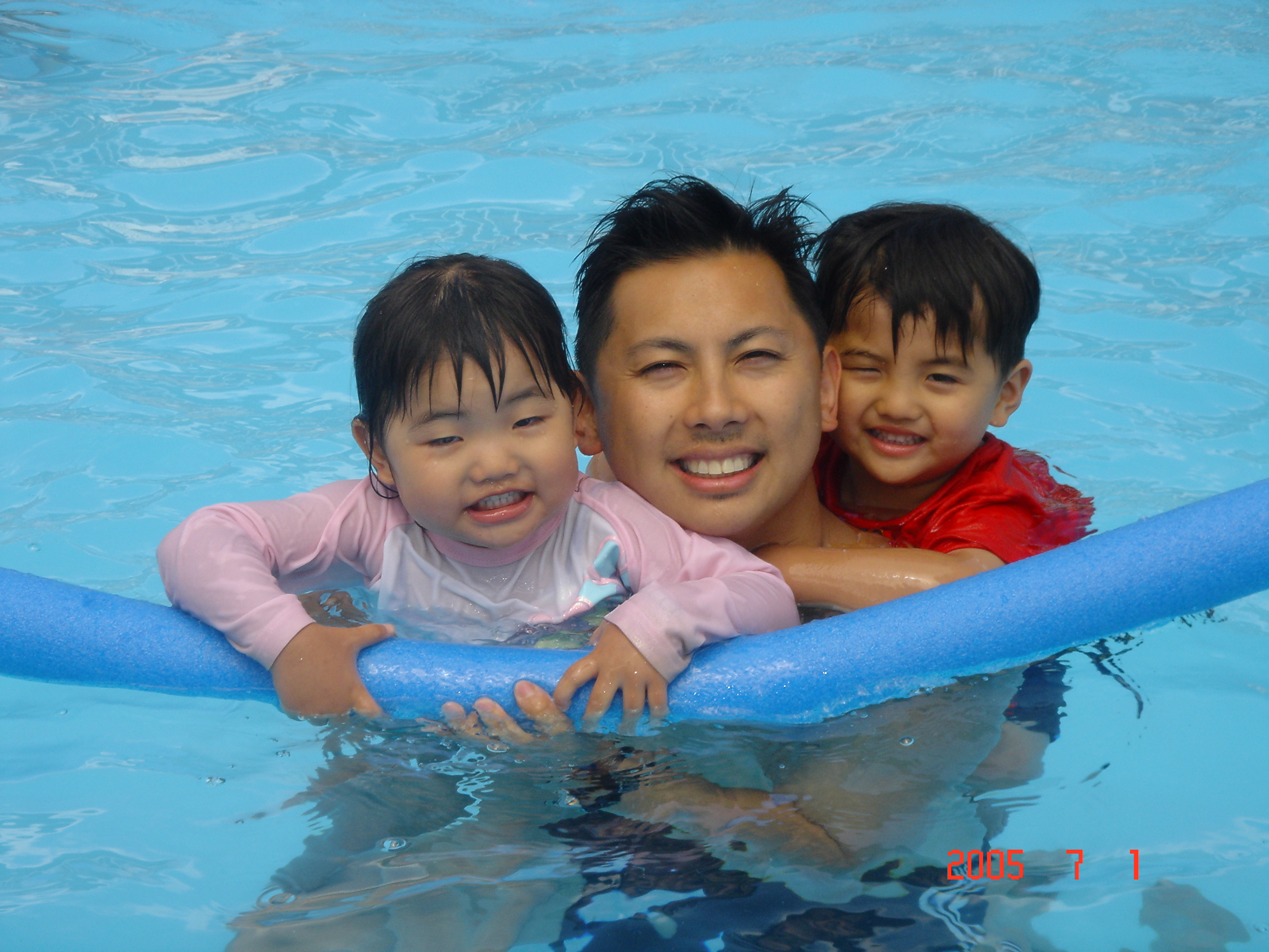 Pool time with Mr. Noodle