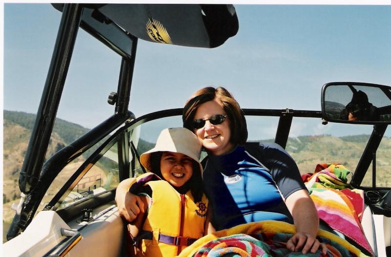 Clare & Monica enjoying the boat ride