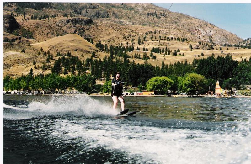 Monica water skiing
