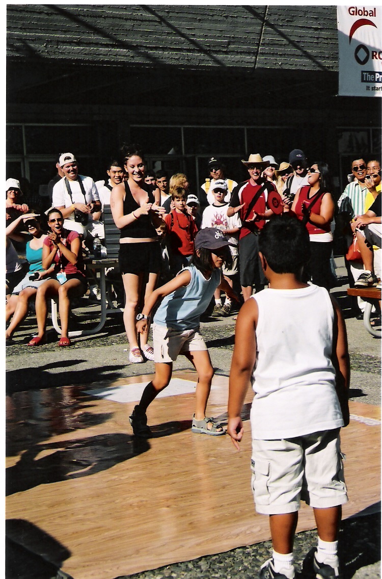 Sarah - PNE - dancing in front of the crowd